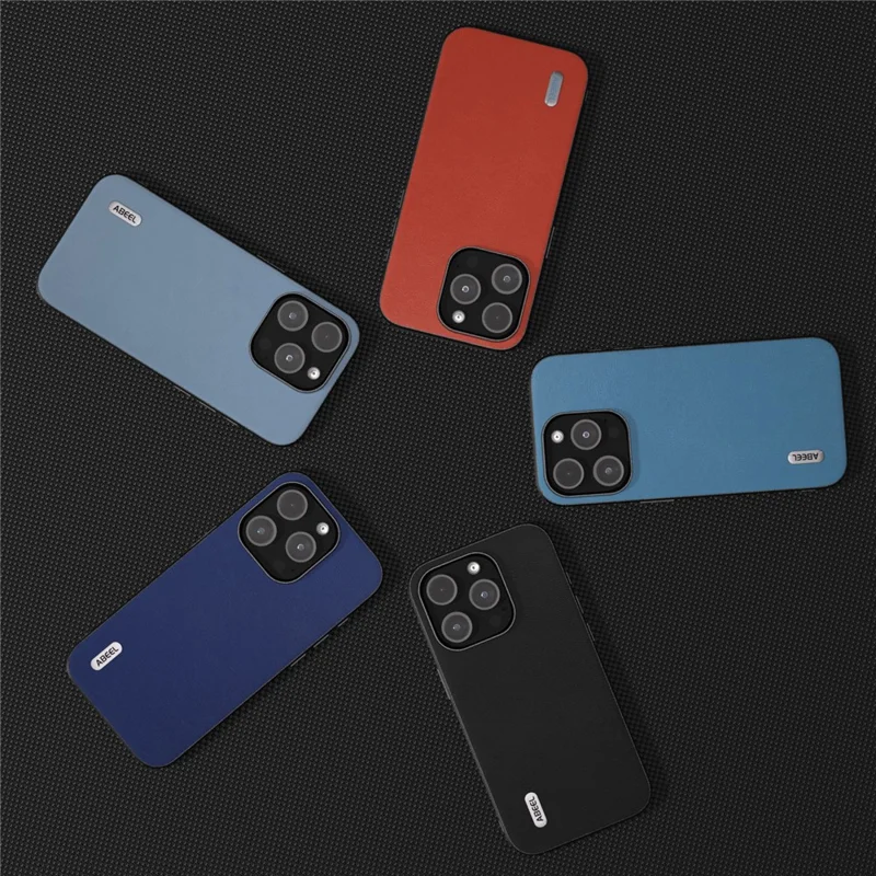 ABEEL Für iPhone 14 Pro Anti-Drop Slim Case Texturiertes PU-Leder+Soft TPU Handyhülle - Blau
