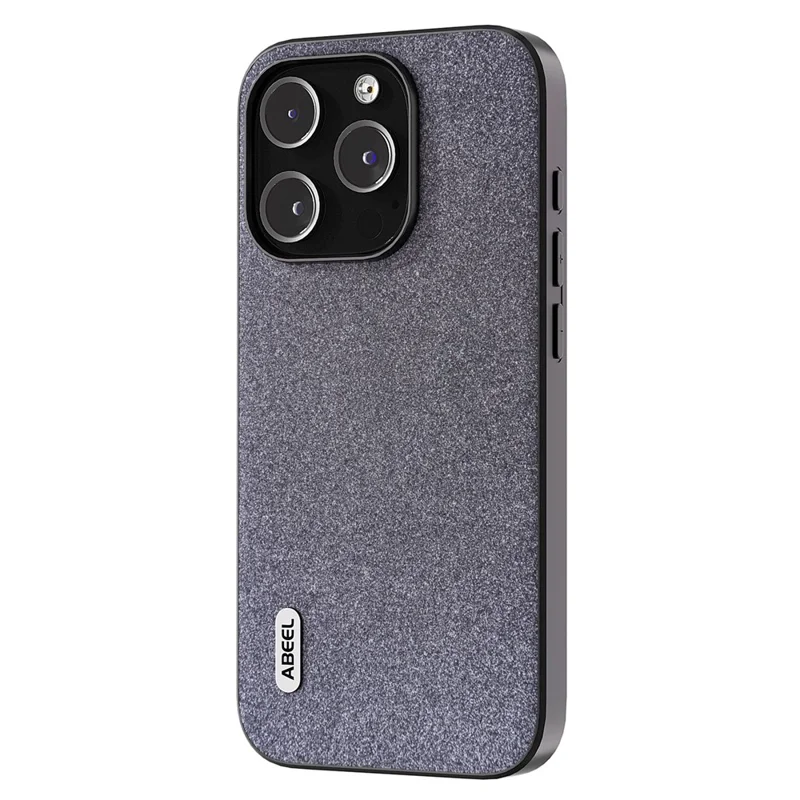 ABEEL Für iPhone 15 Pro PU Leder beschichtete TPU-Hülle mit Glitzer Sturzsichere Handyhülle - Schwarz
