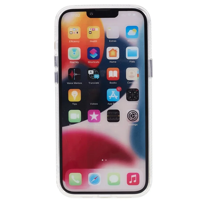 For iPhone 13 Pro Max Mobile Phone Case Built-in Magnetic Ring TPU+PC+Aluminum Alloy Cover Compatible with MagSafe - Transparent