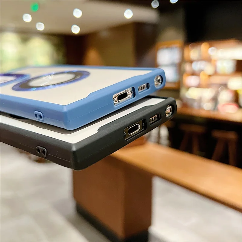 Magnetic Case for Samsung Galaxy S23 Ultra , PC + TPU Dual-Layer Design Protective Phone Cover - Blue