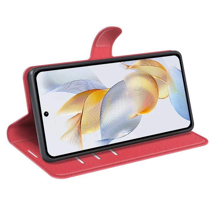 For Honor 90 Wallet Litchi Texture Shell Phone Cover Stand Mobile Phone PU Leather Case - Red