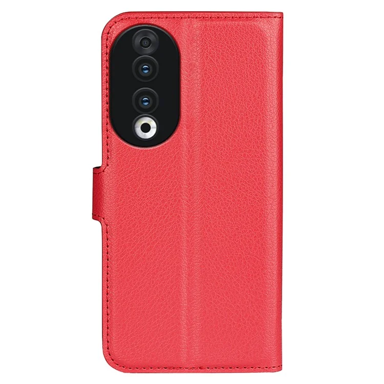 For Honor 90 Wallet Litchi Texture Shell Phone Cover Stand Mobile Phone PU Leather Case - Red