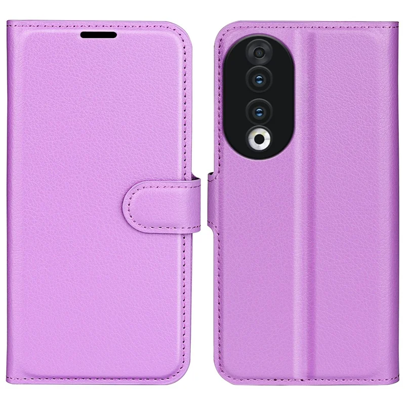 For Honor 90 Wallet Litchi Texture Shell Phone Cover Stand Mobile Phone PU Leather Case - Purple
