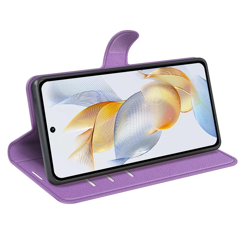 For Honor 90 Wallet Litchi Texture Shell Phone Cover Stand Mobile Phone PU Leather Case - Purple
