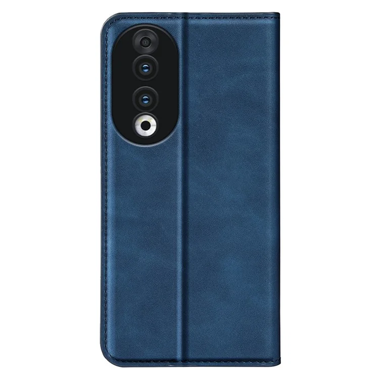 For Honor 90 Carteira Flip Case Pele de Celular Skin-touch Stand à prova de choque Capa de Couro PU - Azul