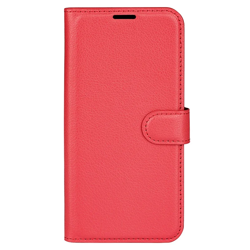 Coque de téléphone à texture de litchi pour Asus ROG Phone 7 5G, étui portefeuille avec support en cuir PU - Rouge