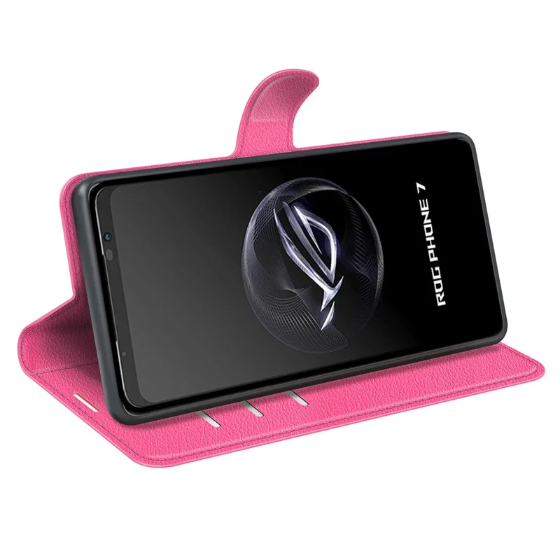 Чехол для телефона с текстурой личи для Asus ROG Phone 7 5G, чехол-кошелек со складной подставкой из искусственной кожи - Роза