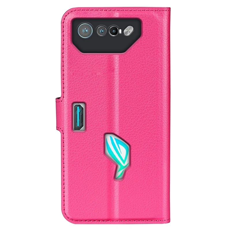 Чехол для телефона с текстурой личи для Asus ROG Phone 7 5G, чехол-кошелек со складной подставкой из искусственной кожи - Роза