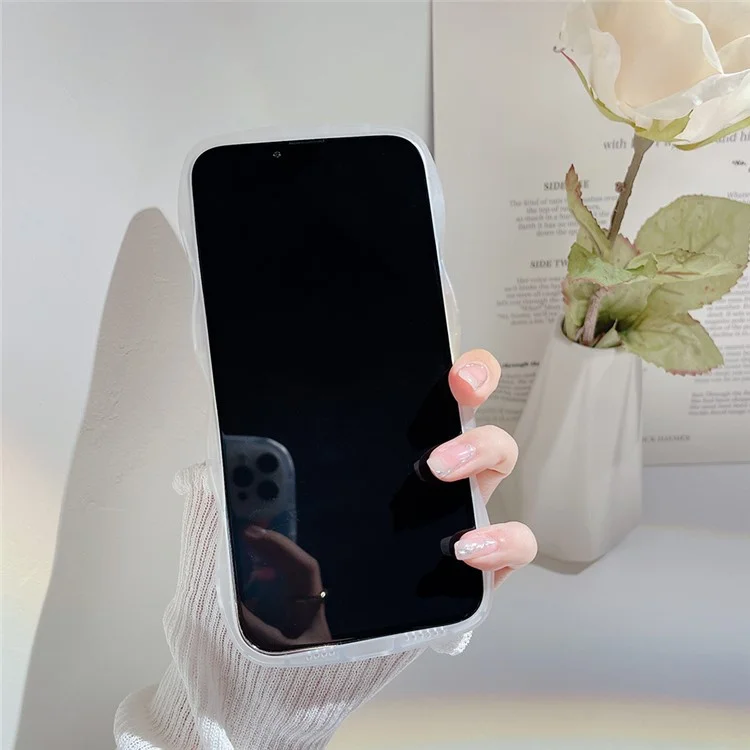 Чехол для iPhone 13 Pro, сердце с бабочками, прозрачный ТПУ чехол с бусинками-подвеской