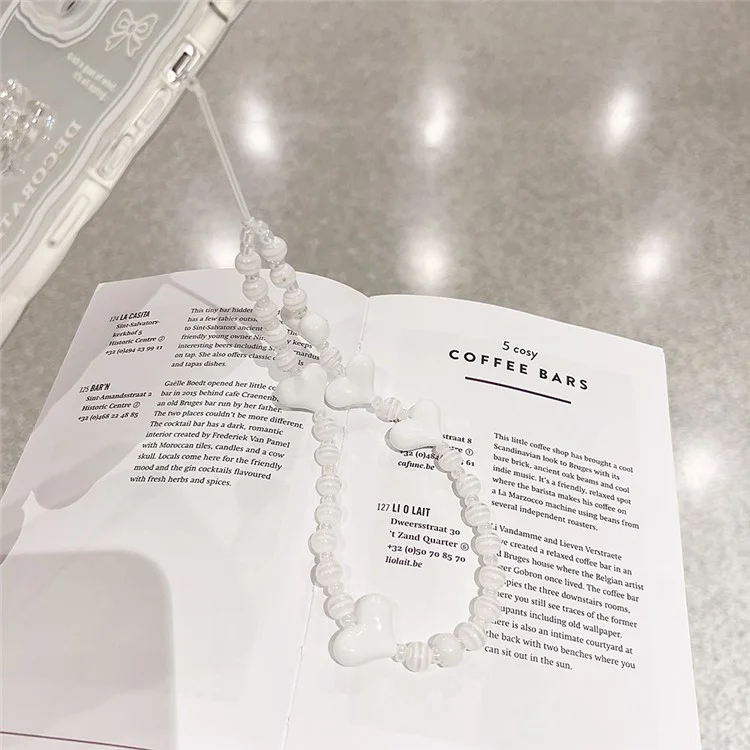 For iPhone 12 Pro Max Shockproof Phone Shell Little Bowknot Decor Clear Cell Phone Case with Wrist Strap