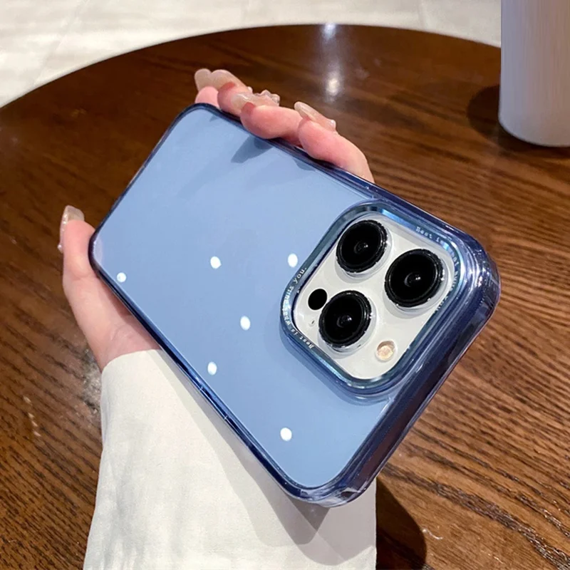 Aluminium Alloy Lens Frame Phone Case for iPhone 14 Pro Max Soft TPU+Hard PC Smartphone Shell Cover - Blue