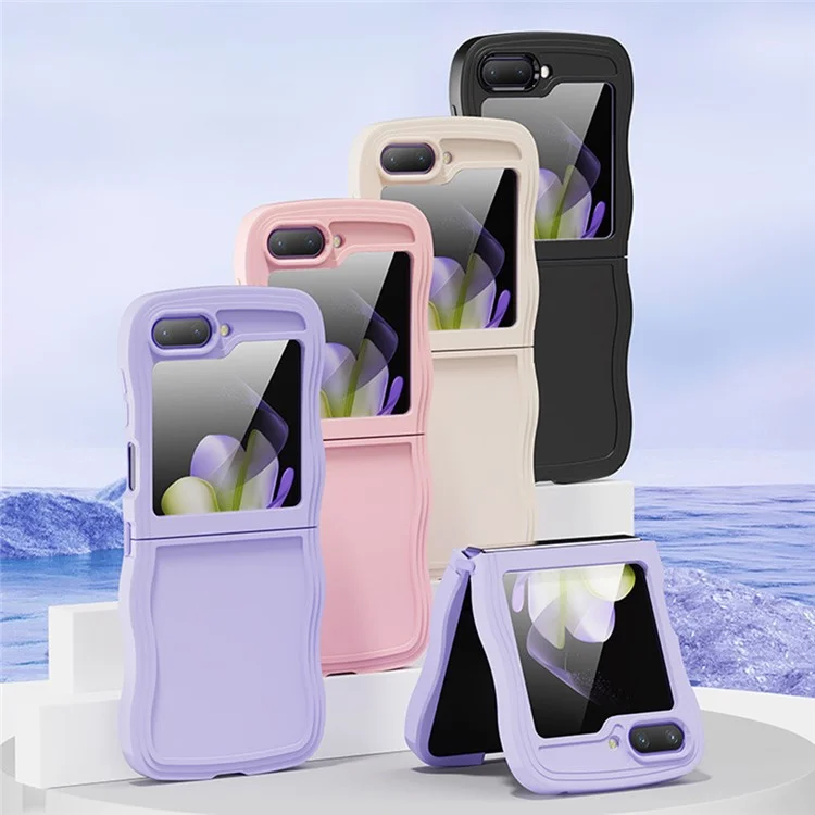 Para Samsung Galaxy Z Flip5 5G Protective Cover Wave Design Flexible TPU Anti-Drop Mobile Phone Case - Roxo