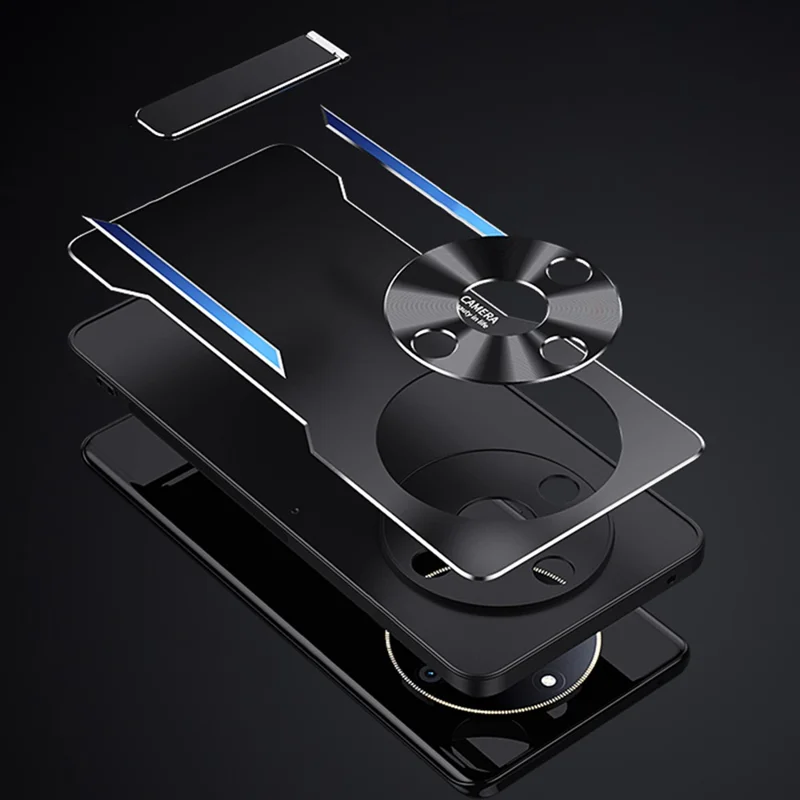 For Honor X50 Kickstand Phone Case Aluminum Alloy + TPU Protective Phone Cover - Silver