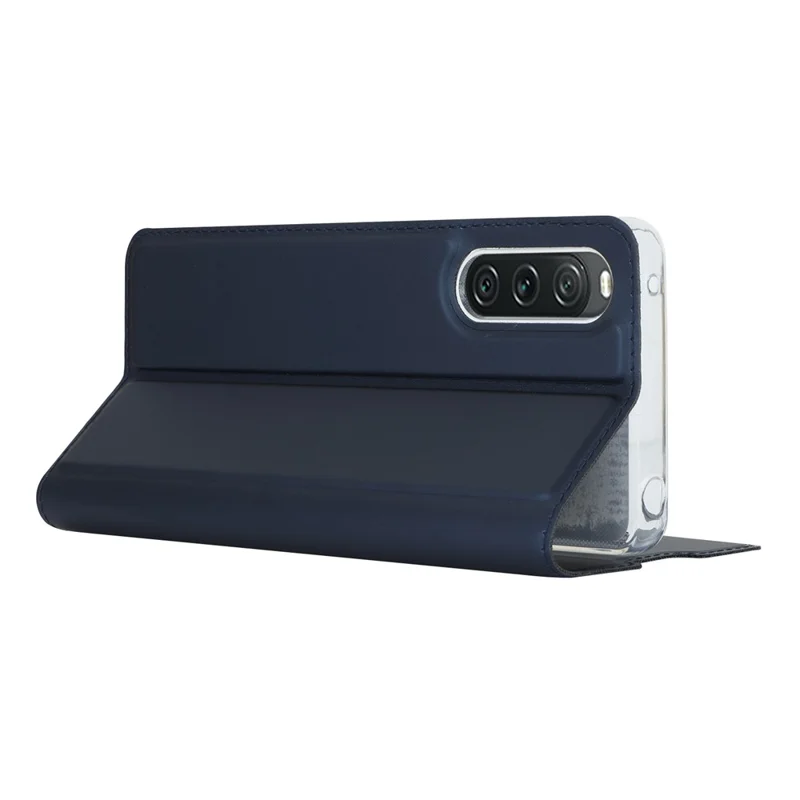 PU Leather Phone Case for Sony Xperia 10 V , Card Holder Stand Protective Phone Cover - Blue