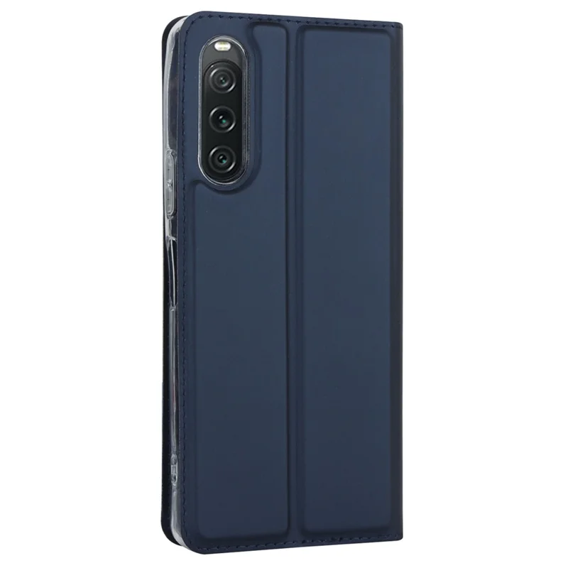 PU Leather Phone Case for Sony Xperia 10 V , Card Holder Stand Protective Phone Cover - Blue