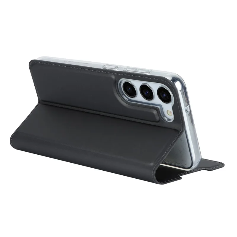 Stand Phone Cover for Samsung Galaxy S23 , PU Leather Card Holder Magnetic Folio Case - Black