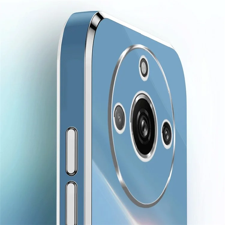XINLI Phone Case for Realme 11 Pro 5G / 11 Pro+ 5G Electroplated TPU Back Cover with Ring Kickstand - Cyan