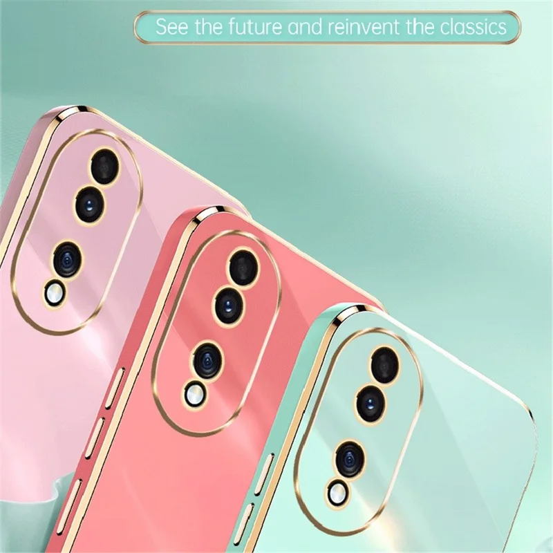 XINLI For Honor 90 Electroplated TPU Back Cover Anti-scratch Phone Case with Ring Kickstand - Cyan