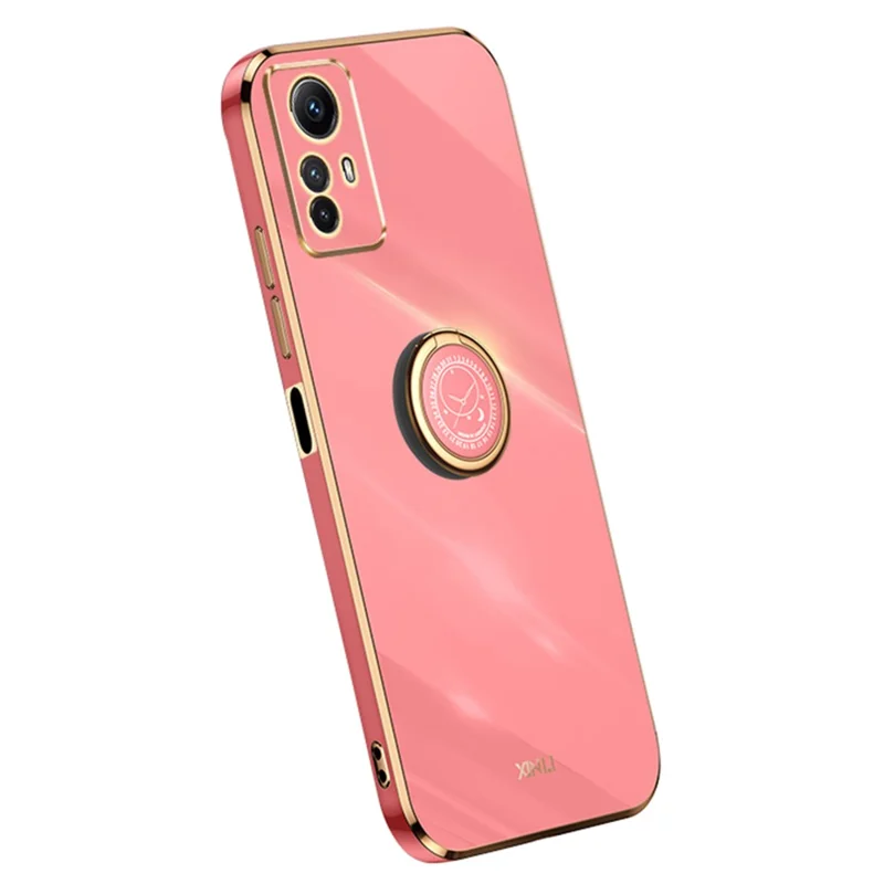 XINLI For Xiaomi Redmi Note 12S 4G Ring Kickstand TPU Phone Cover Electroplated Phone Case - Red