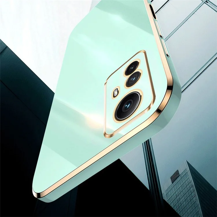 XINLI Anti-drop Phone Case for Xiaomi Redmi Note 12S 4G Electroplated Gold Edge TPU Cover - Cyan
