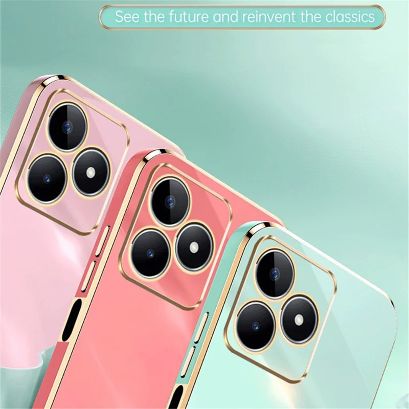 XINLI For Realme C53 (Global) / C53 (India) / C51 Ring Kickstand Phone Case Electroplated TPU Phone Back Cover - Purple