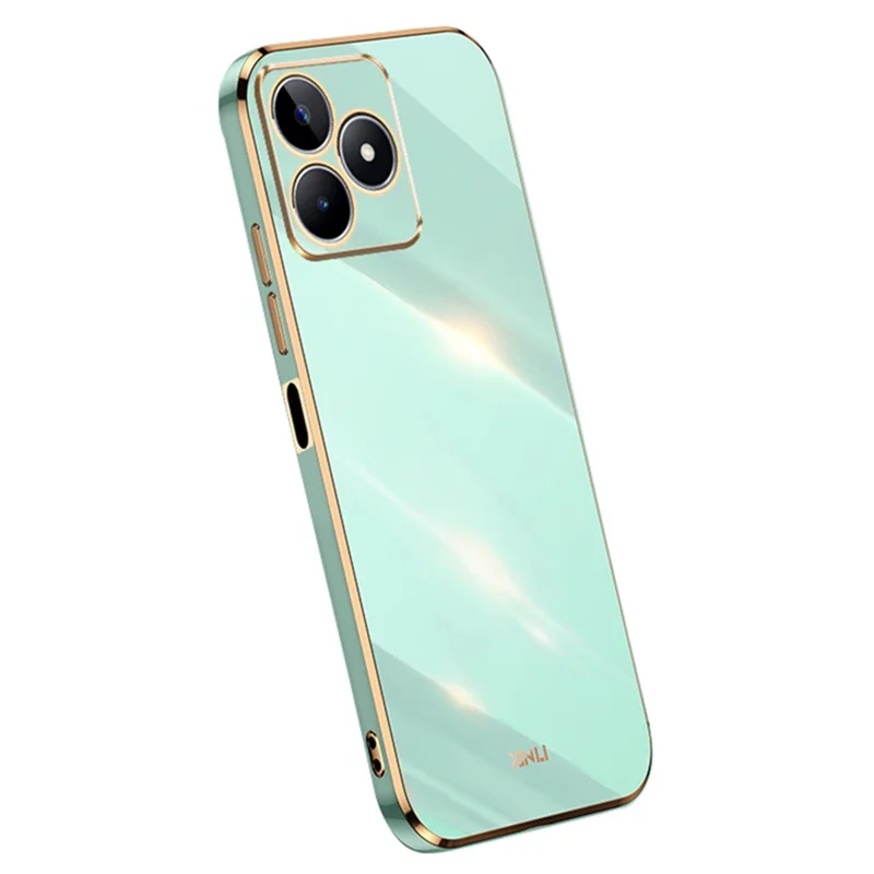 XINLI Anti-scratch TPU Phone Case for Realme C53 (Global) / C53 (India) / C51 , Electroplating Edge Phone Cover - Cyan