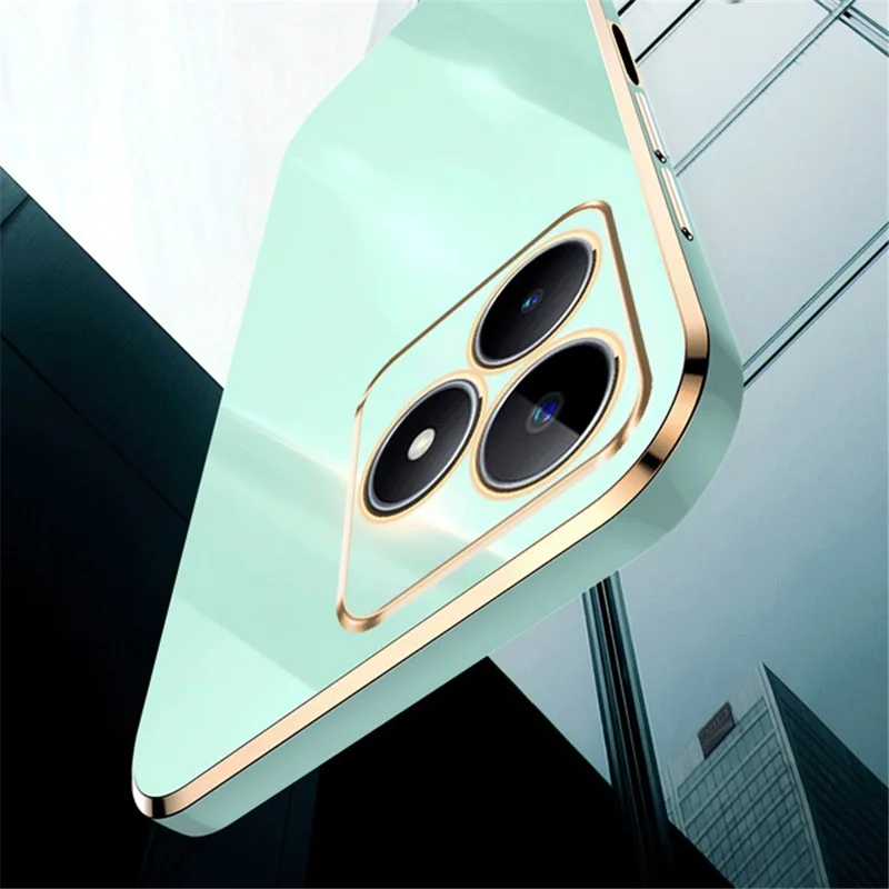 XINLI Anti-scratch TPU Phone Case for Realme C53 (Global) / C53 (India) / C51 , Electroplating Edge Phone Cover - Cyan