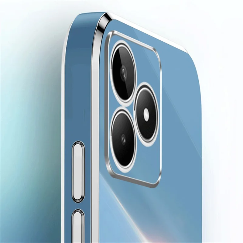 XINLI Anti-scratch TPU Phone Case for Realme C53 (Global) / C53 (India) / C51 , Electroplating Edge Phone Cover - Cyan