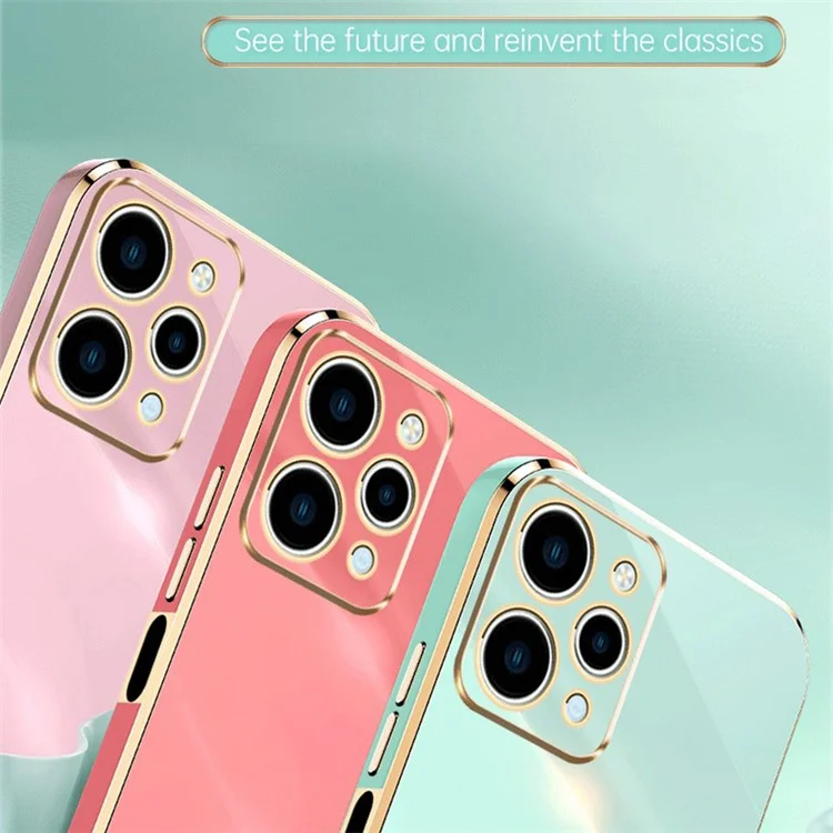 XINLI For Xiaomi Redmi 12 4G Electroplating Edge Phone Cover Soft TPU Protective Phone Case - Cyan