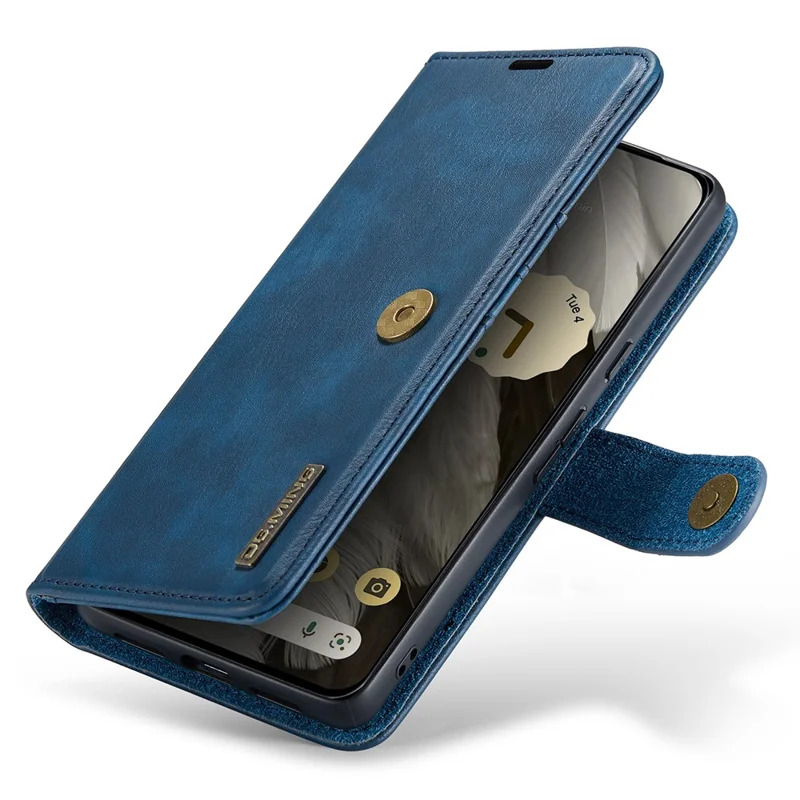 DG.MING Per Google Pixel 8 Custodia Magnetica Distaccabile Antiurto Portafoglio in Pelle Split Supporto di Copertura - Blu