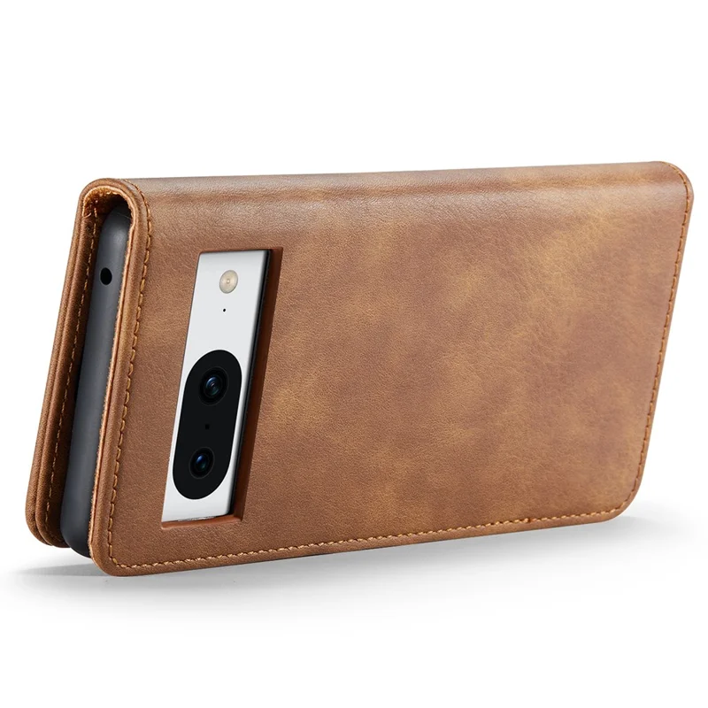 DG.MING For Google Pixel 8 Detachable Magnetic Phone Case Drop Proof Split Leather Wallet Stand Cover - Brown