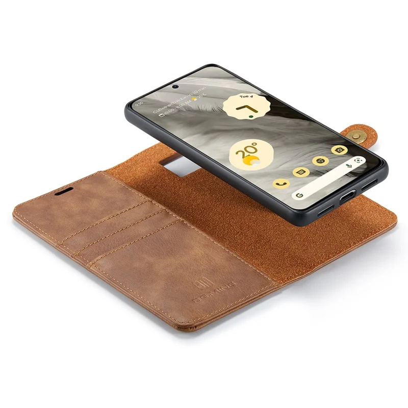 DG.MING For Google Pixel 8 Detachable Magnetic Phone Case Drop Proof Split Leather Wallet Stand Cover - Brown