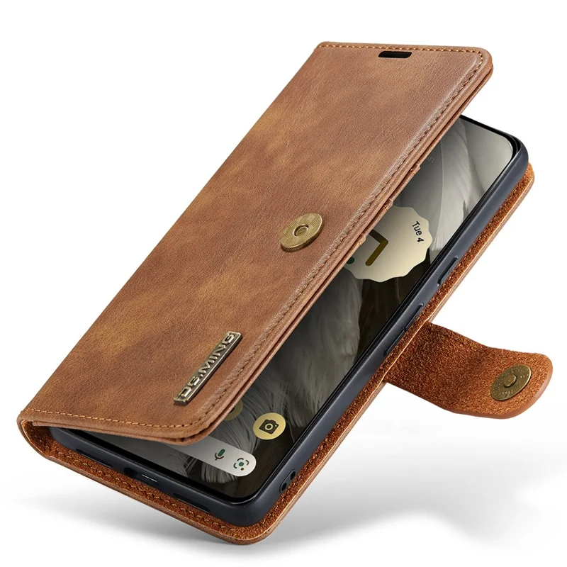 DG.MING For Google Pixel 8 Detachable Magnetic Phone Case Drop Proof Split Leather Wallet Stand Cover - Brown