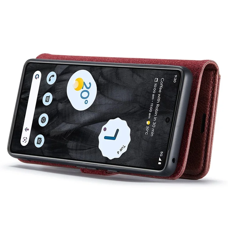 DG.MING For Google Pixel 8 Pro Detachable Magnetic Phone Case Anti-scratch Split Leather Wallet Stand Cover - Red