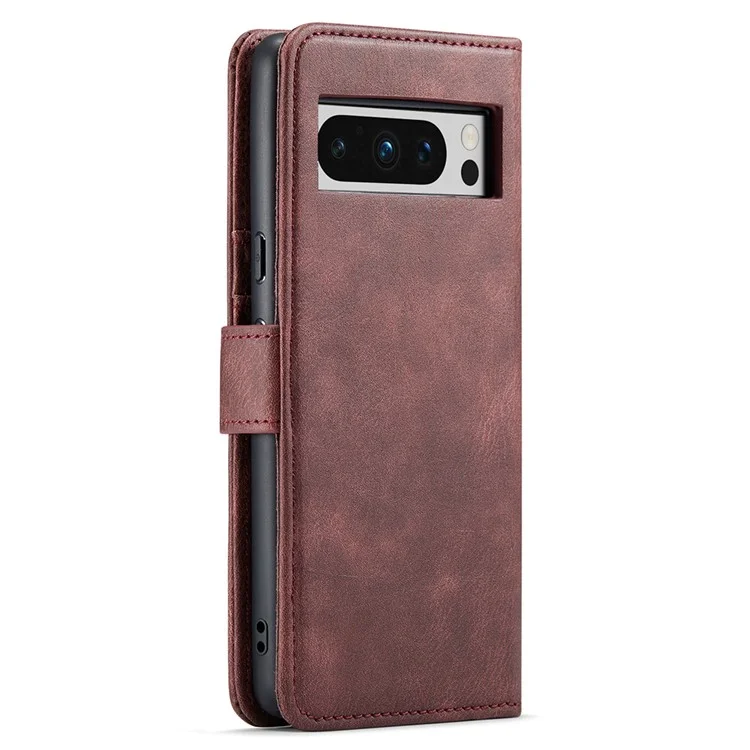 DG.MING For Google Pixel 8 Pro Detachable Magnetic Phone Case Anti-scratch Split Leather Wallet Stand Cover - Red
