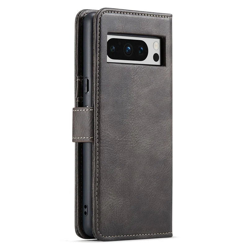 DG.MING For Google Pixel 8 Pro Detachable Magnetic Phone Case Anti-scratch Split Leather Wallet Stand Cover - Grey