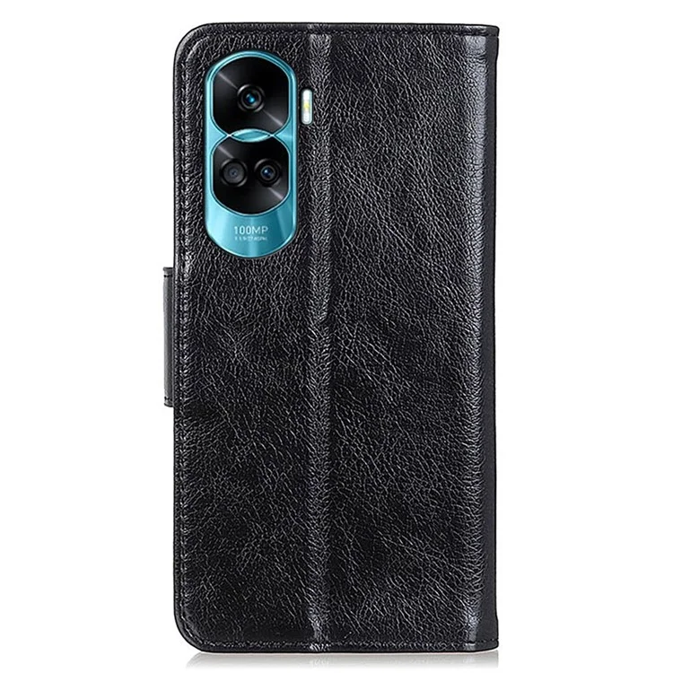 Pour Honor 90 Lite 5G / X50i 5G Fall Proof Nappa Texture Split Leather Wallet Case Phone Cover with Stand - Noir