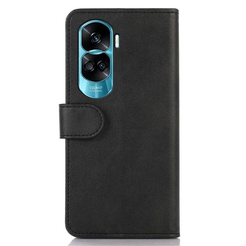 For Honor 90 Lite 5G / X50i 5G Couro Bovino Textura Carteira de Telefone Case do Suporte do Telefone Capa de Couro PU - Preto