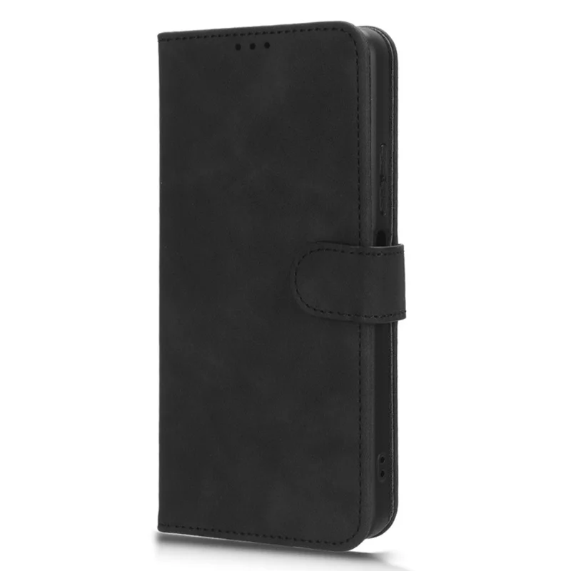 Pour TECNO Pova 5 4G Skin-Touch Stand Phone Case PU Leather Wallet Anti-Drop Phone Cover - Noir