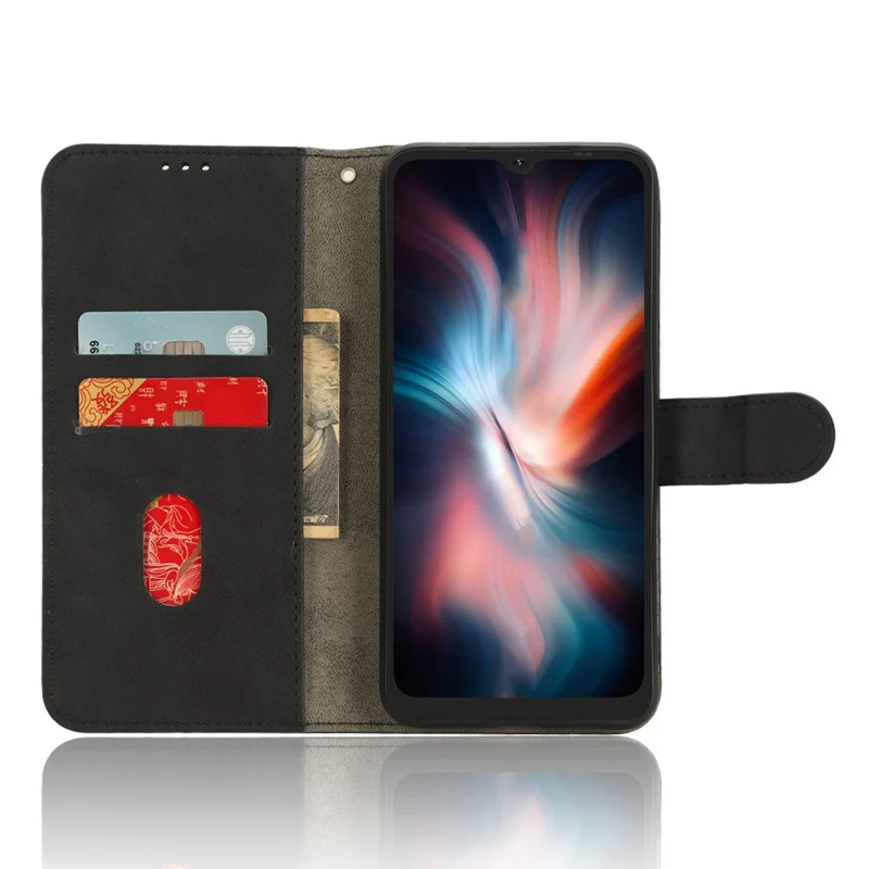 Чехол-бумажник для телефона Umidigi C1 Max / C1 / C2 с защитой от падения, из искусственной кожи с сенсорной поверхностью - черный