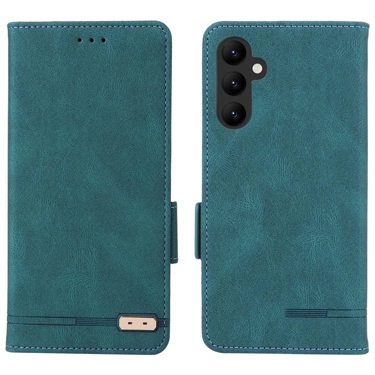 Pour Samsung Galaxy A25 5G (Global) (161,0 x 76,5 x 8,3 mm) Étui de protection en cuir PU avec stand et porte-cartes - Bleu