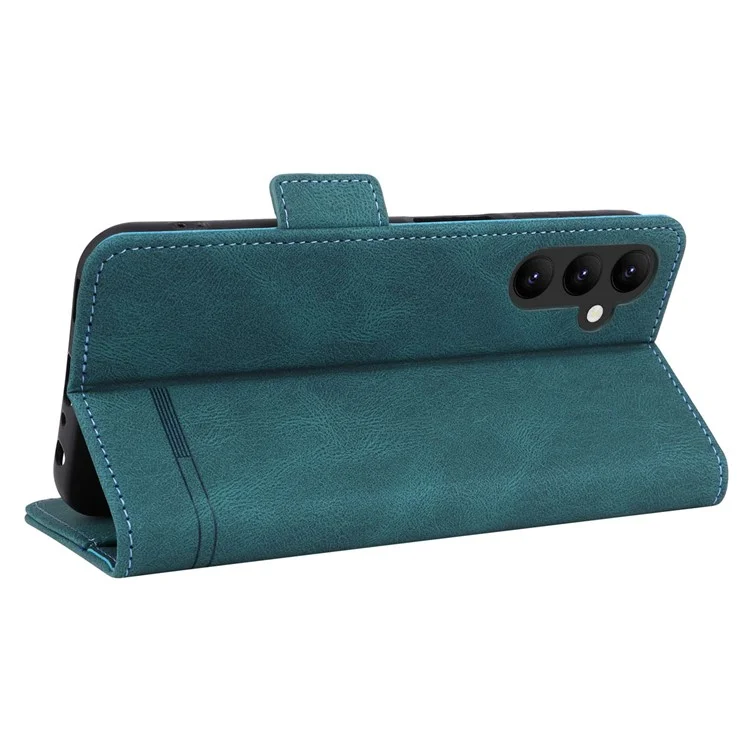 Pour Samsung Galaxy A25 5G (Global) (161,0 x 76,5 x 8,3 mm) Étui de protection en cuir PU avec stand et porte-cartes - Bleu