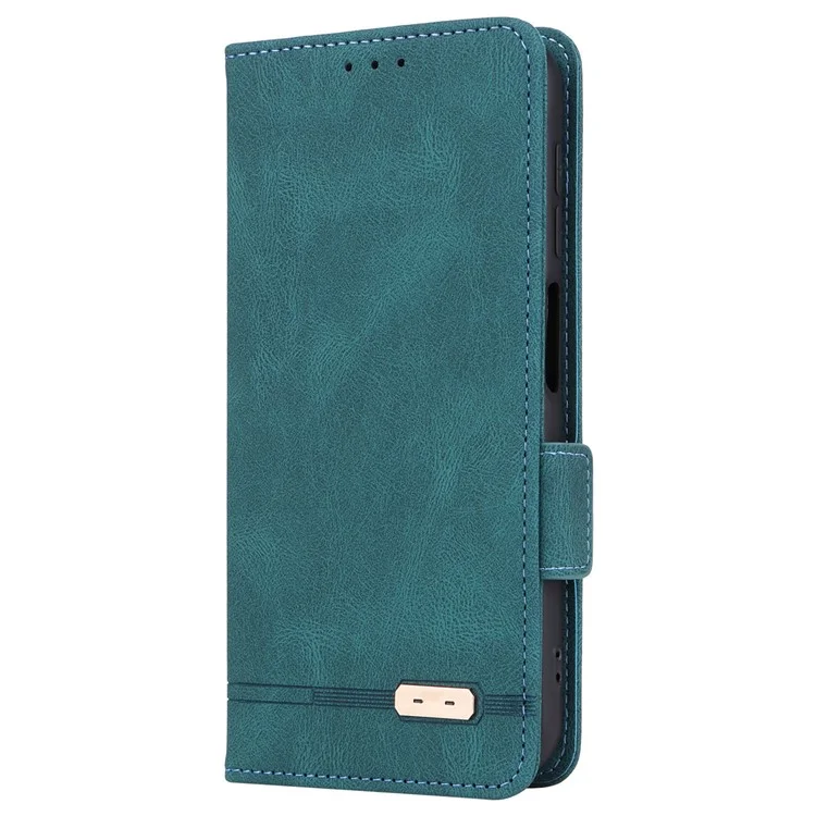 Pour Samsung Galaxy A25 5G (Global) (161,0 x 76,5 x 8,3 mm) Étui de protection en cuir PU avec stand et porte-cartes - Bleu