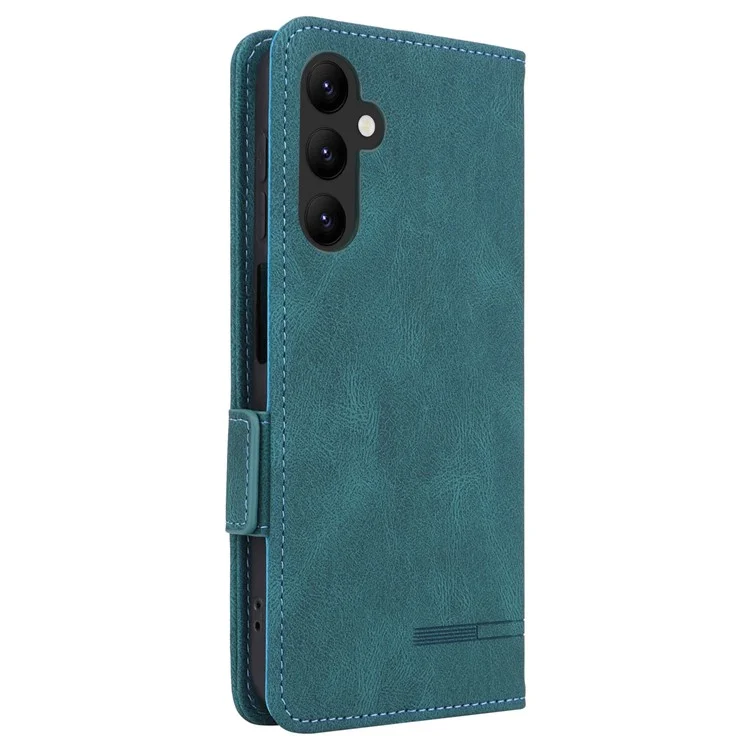 Pour Samsung Galaxy A25 5G (Global) (161,0 x 76,5 x 8,3 mm) Étui de protection en cuir PU avec stand et porte-cartes - Bleu