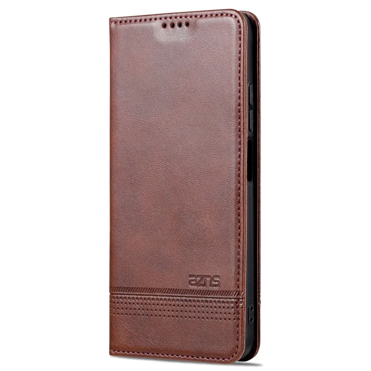 AZNS For Xiaomi Redmi Note 12S 4G Viewing Stand PU Leather Wallet Case Flip Folio Phone Cover - Coffee