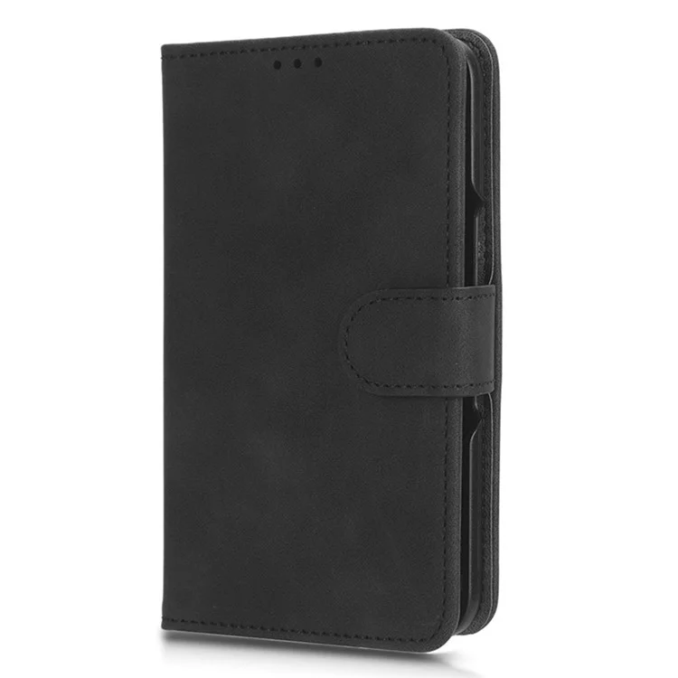 For Google Pixel Fold Skin-touch Stand Case Wallet Anti-drop PU Leather Phone Cover - Black