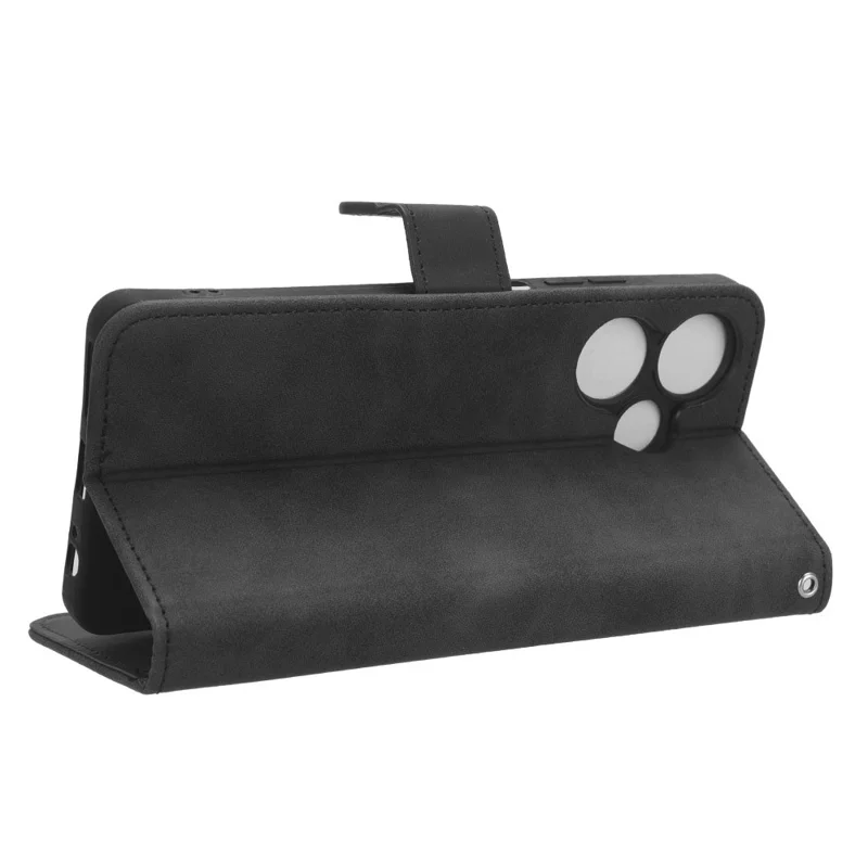 Для Infinix Hot 30 TPU + PU Leather Skin-Touch Phone Case Wallet Anti-Drop Cell Phone Cover - Black