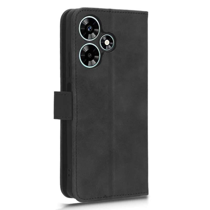 Для Infinix Hot 30 TPU + PU Leather Skin-Touch Phone Case Wallet Anti-Drop Cell Phone Cover - Black