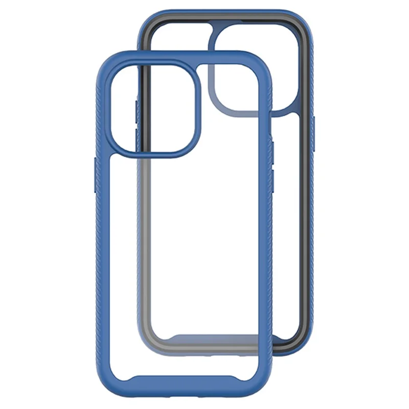 For iPhone 15 Pro Max Anti-drop Back Case Acrylic + PC + TPU Hybrid Phone Cover - Dark Blue