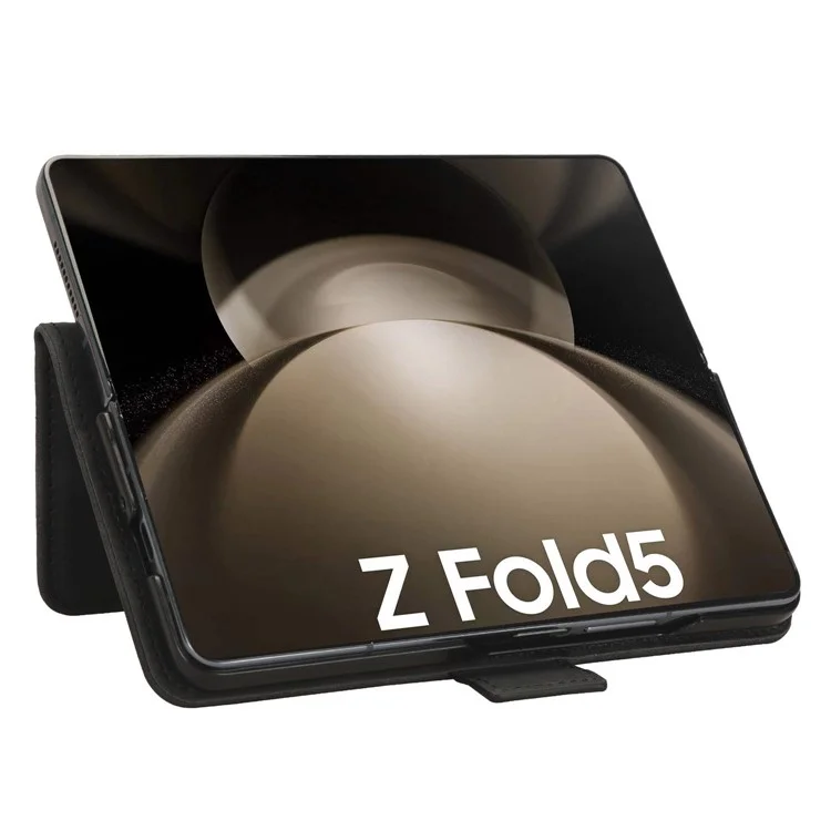 Mehrfache Kartenfächer Lederhülle für Samsung Galaxy Z Fold5 5G, Brieftasche Standfunktion Telefonhülle - Schwarz